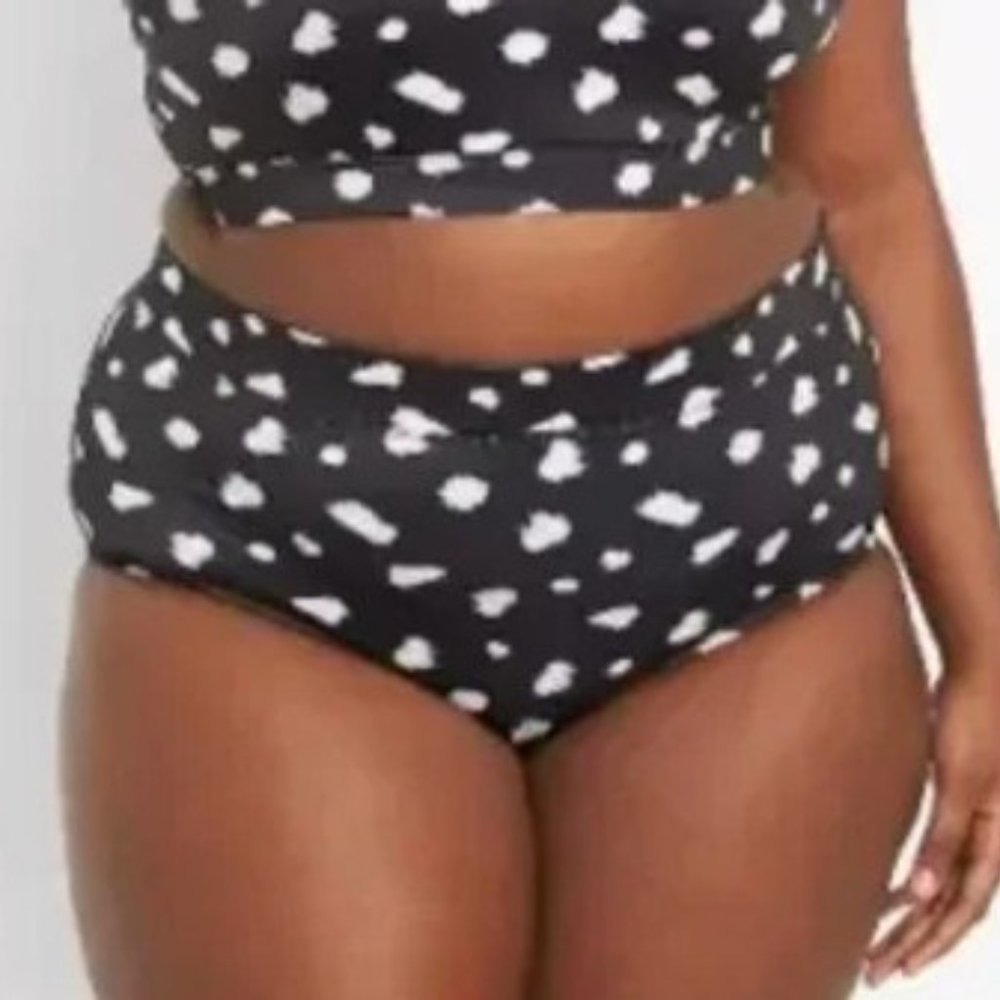 Lane Bryant Cacique Giraffe Dot Swim Brief 24
